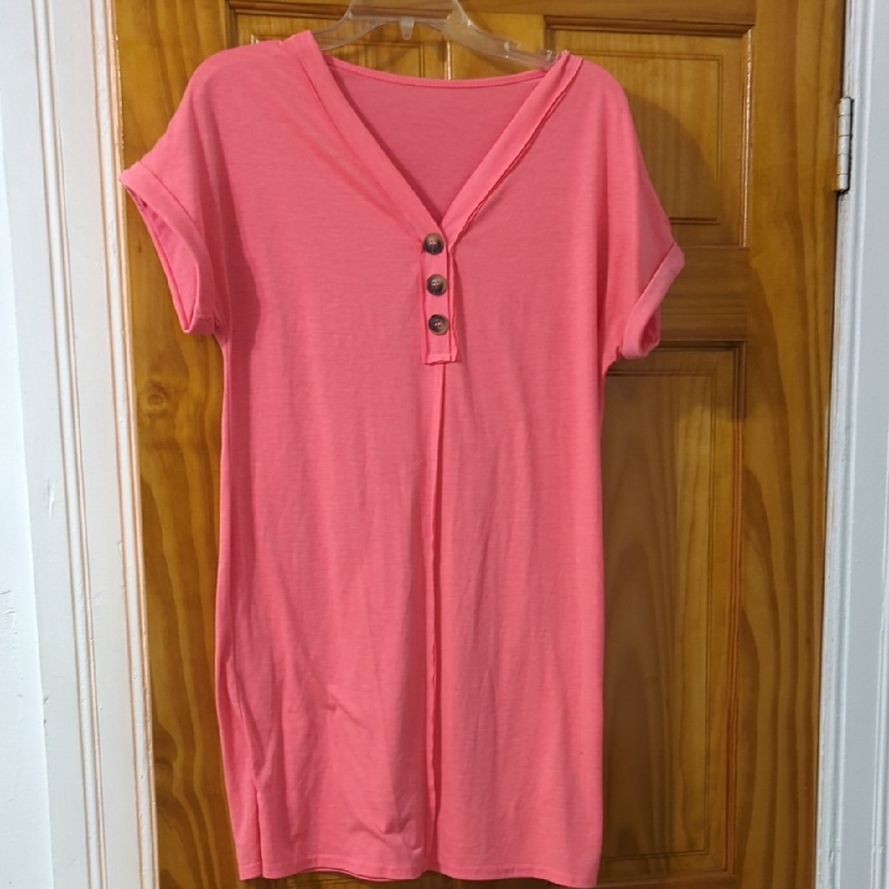SHEIN Coral Short Sleeve Top